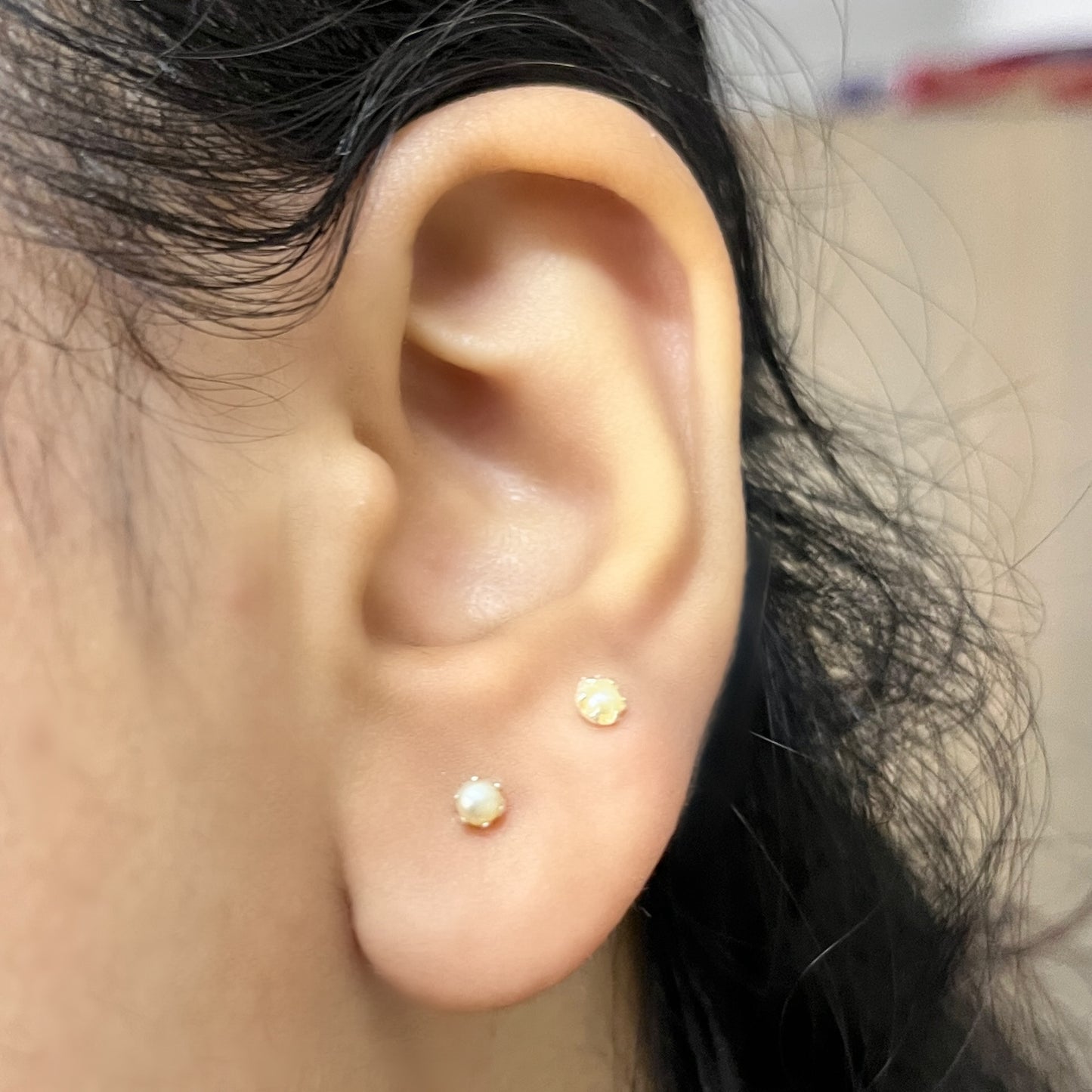 Pure Chandi Studs - Natural Gemstone