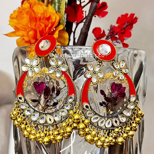 Kundan Lilaflora Jhumkas