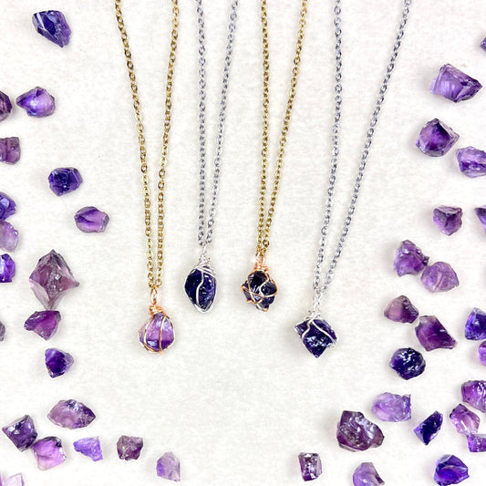 Mini Amethyst - Raw Stone Pendants