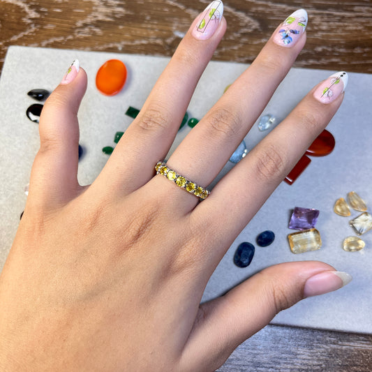 Madagascar Yellow Sapphire - 925 Sterling Silver - Eternity Band