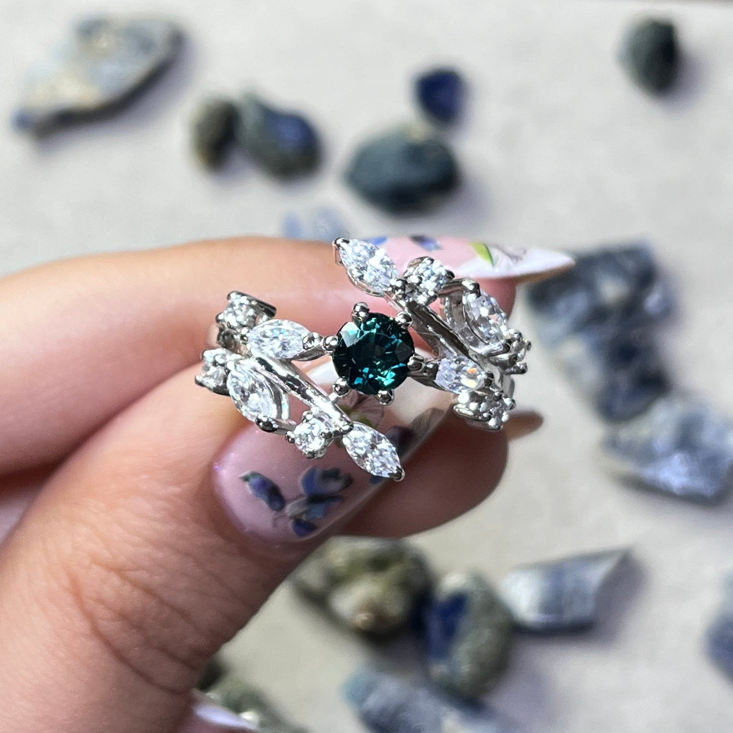 Australian Parti Sapphire - 925 Sterling Silver - Stone Ring