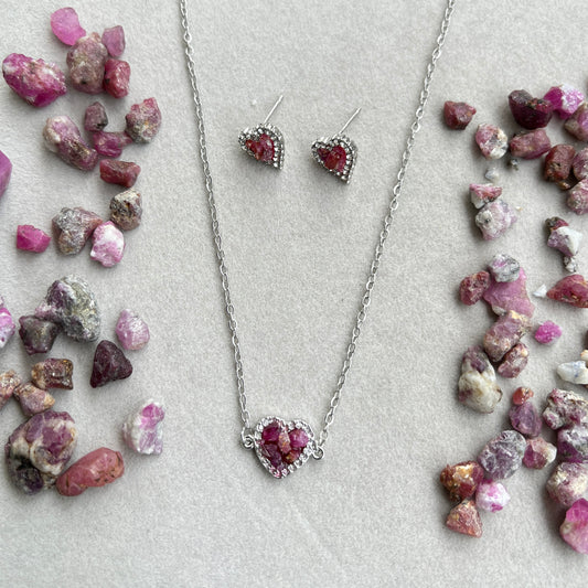 Ruby - Raw - Crushed - Heart Set