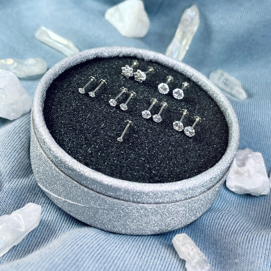 Moissanite Stone - Pure Chandi - Studs & Nose Pin