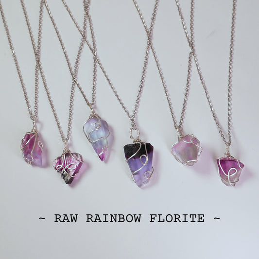 Rainbow Fluorite - Raw - Pendants - Collection