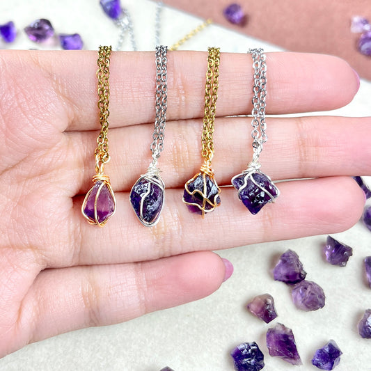Mini Amethyst - Raw Stone Pendants