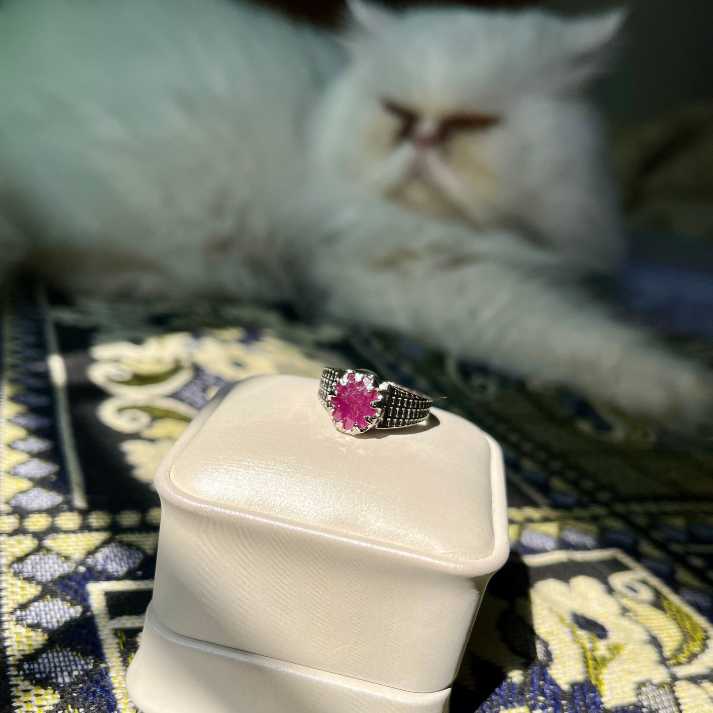 Mozambique Ruby - Men - Pure Chandi - Stone Ring