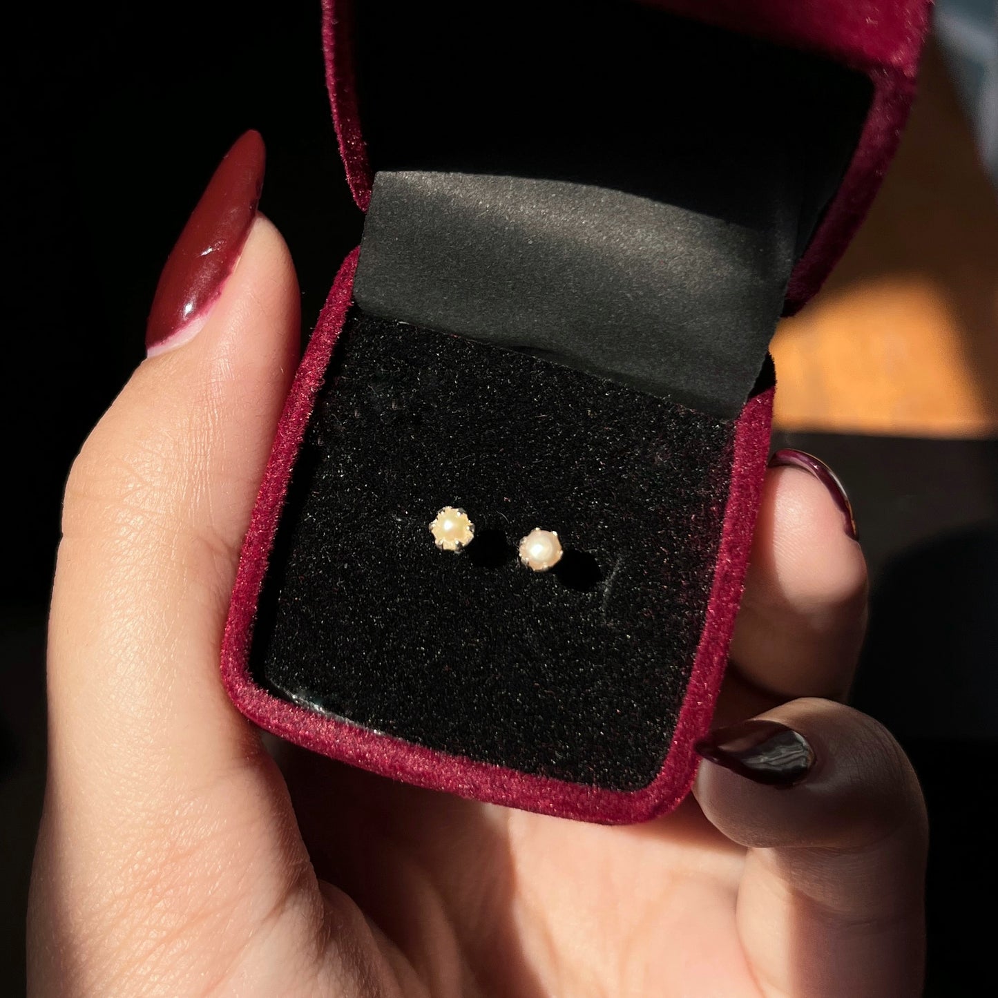 Pure Chandi Studs - Natural Gemstone