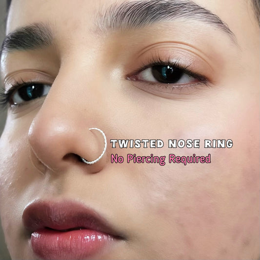 Nose Rings - Moissanite Stone - Pure Chandi