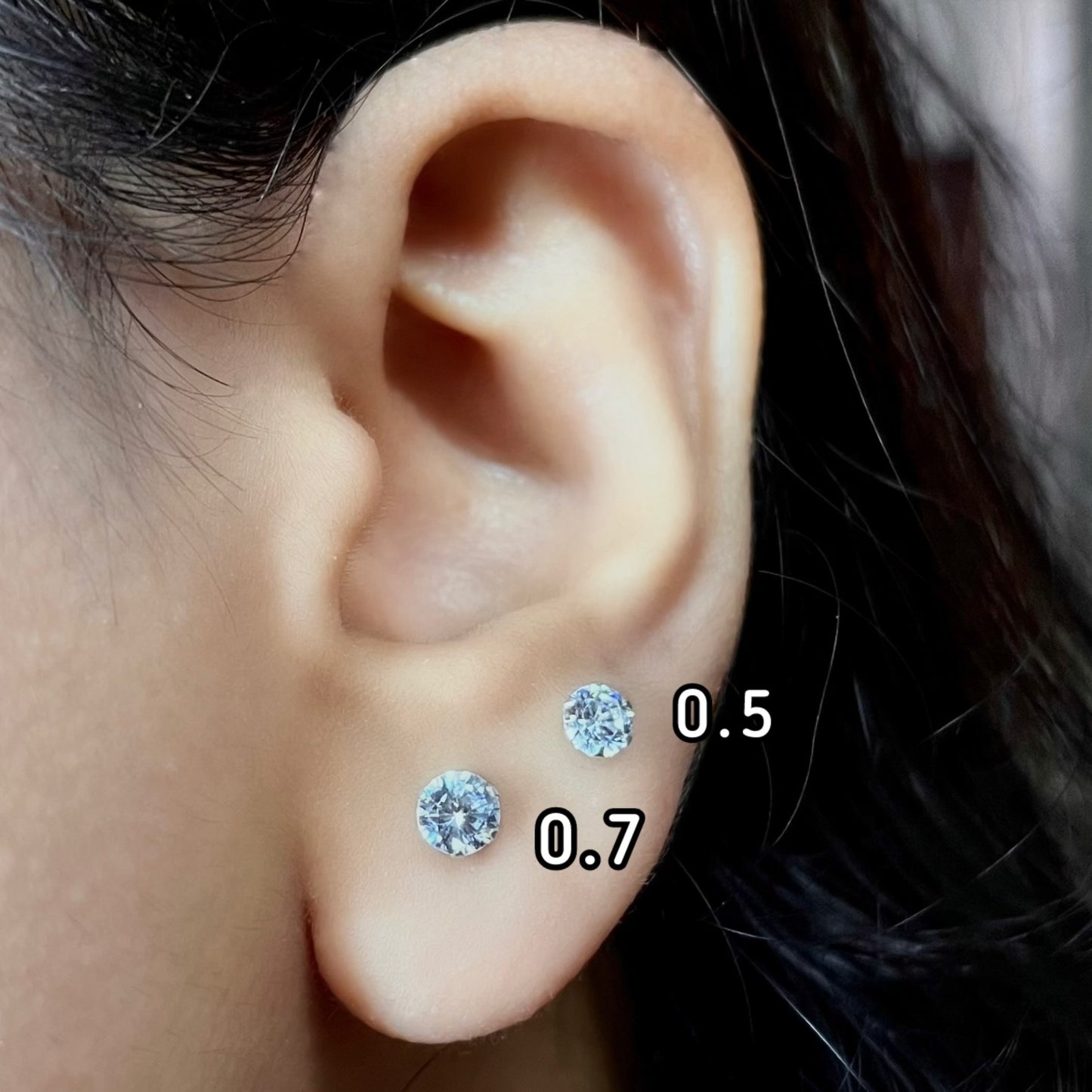 Moissanite Stone - Pure Chandi - Studs & Nose Pin