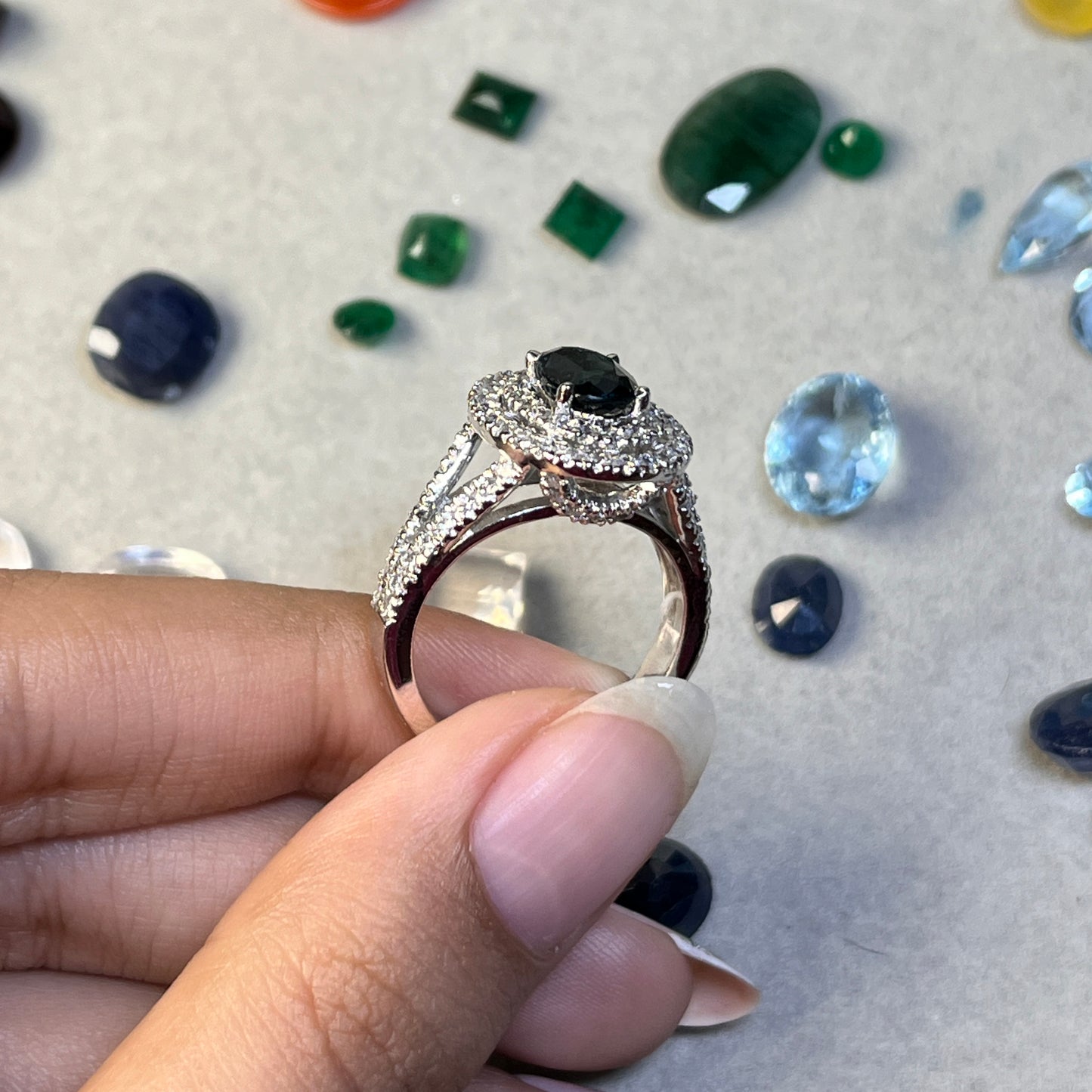 Indicolite Blue tourmaline - 925 Sterling Silver - Stone Ring