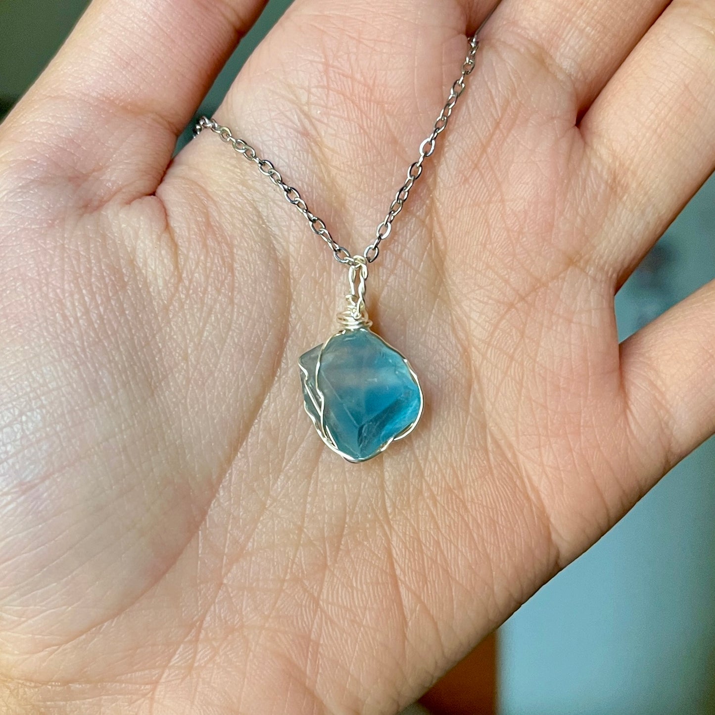 Blue Fluorite - Raw - Pendants - Collection