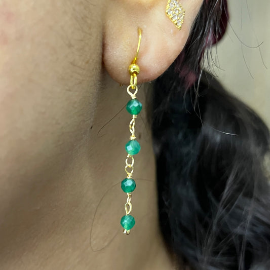 Emerald - Faceted - Stone - Earrings
