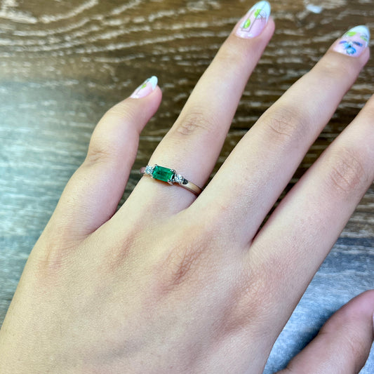 Zambian Emerald - 925 Sterling Silver - Stone Ring