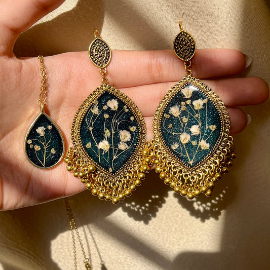 AMPHITRITE - LEAF JHUMKAS/PENDANT