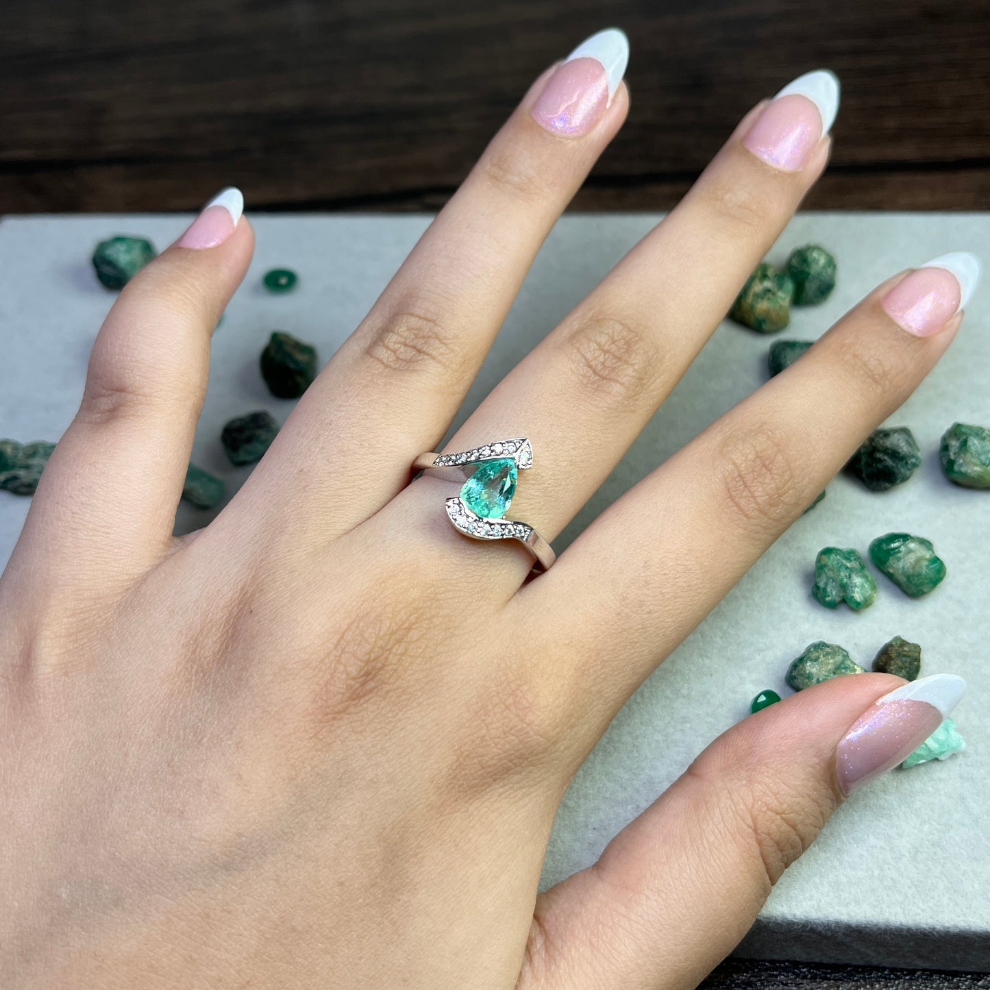 Panjhsir Emerald - 925 Sterling Silver - Ring