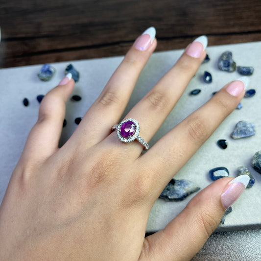 Kashmiri Pink Sapphire - 925 Sterling Silver - Ring