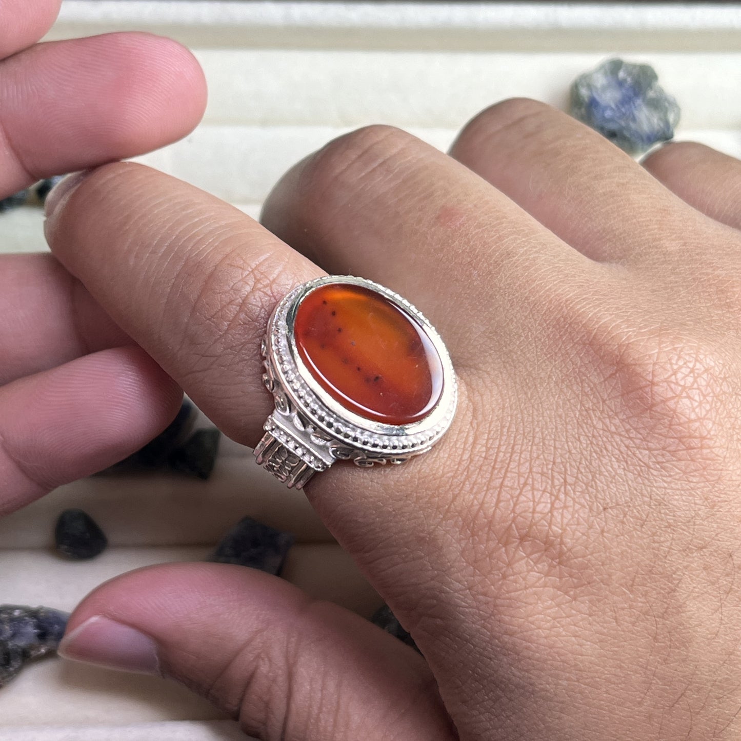 Irani Aqeeq - Pure Chandi - Men's - Stone Ring