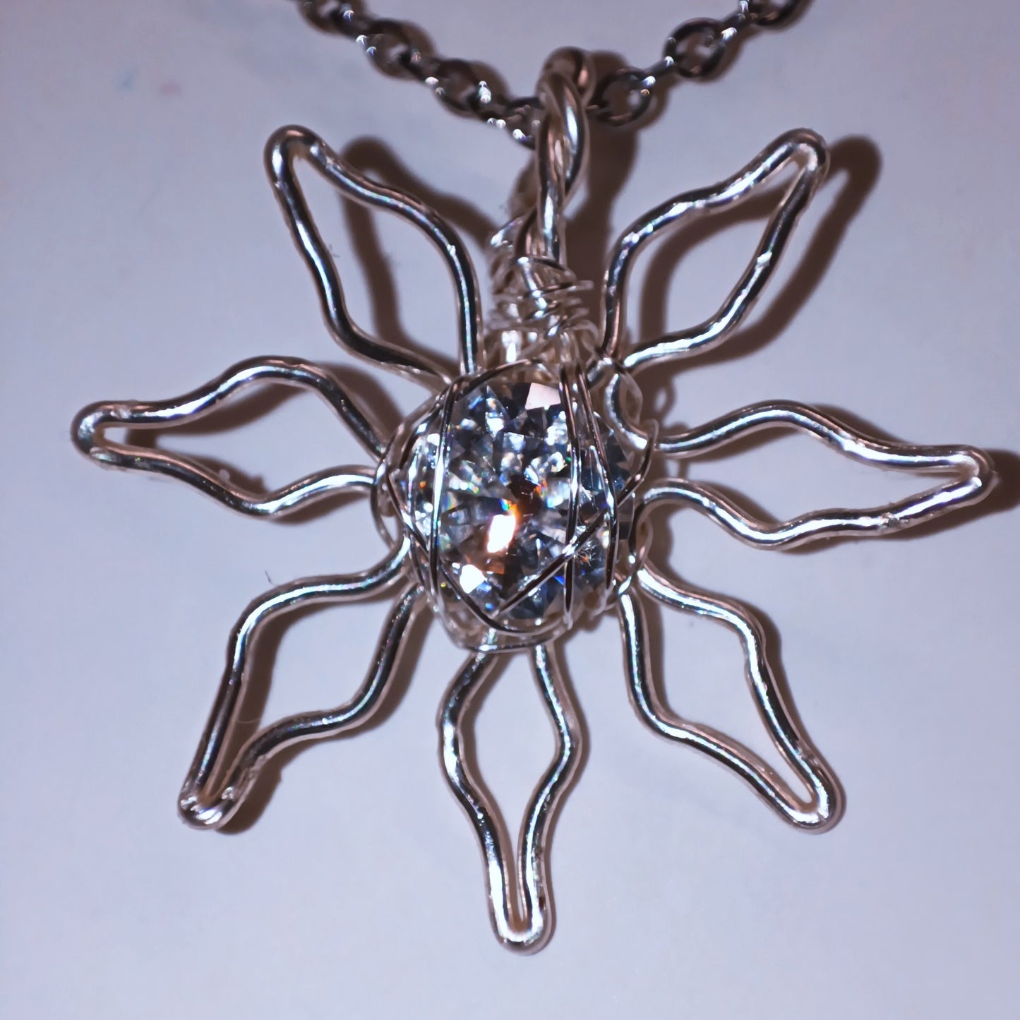 moissanite - flower - Cut - Stone Pendant