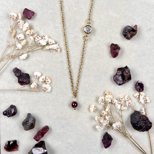 Spiral Garnet - Stone Jewelry Set
