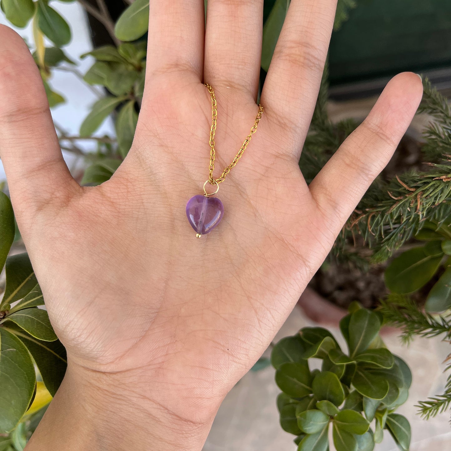 Amethyst & Rose Quartz - Heart Pendant