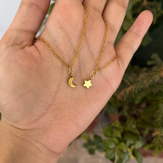 Star - Moon - Friendship Necklaces