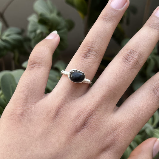 Obsidian - Tumbled - Stone Ring
