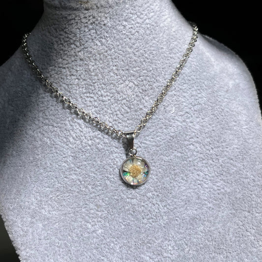 White - Floral - Resin - Framed - Jewelry Set