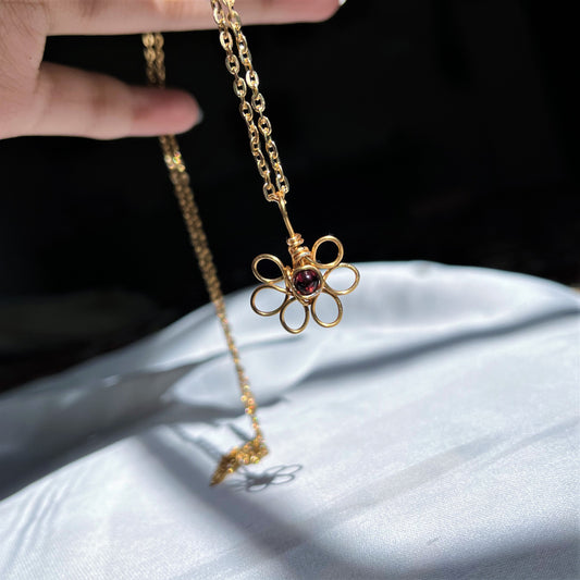 Garnet - Tumbled - Stone - Necklace