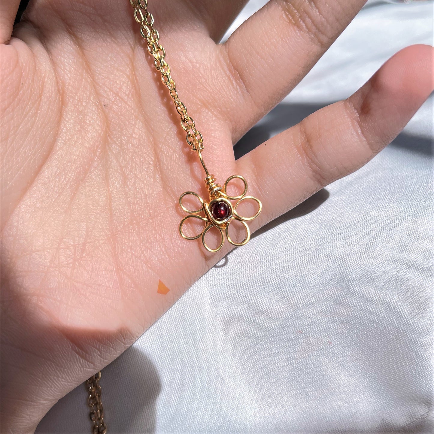 Garnet - Tumbled - Stone - Necklace