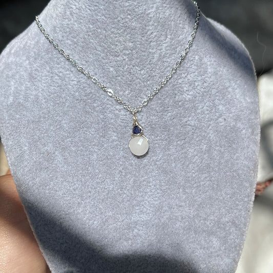 Rose Quartz - Lapis Lazuli - Faceted - Stone - Pendant