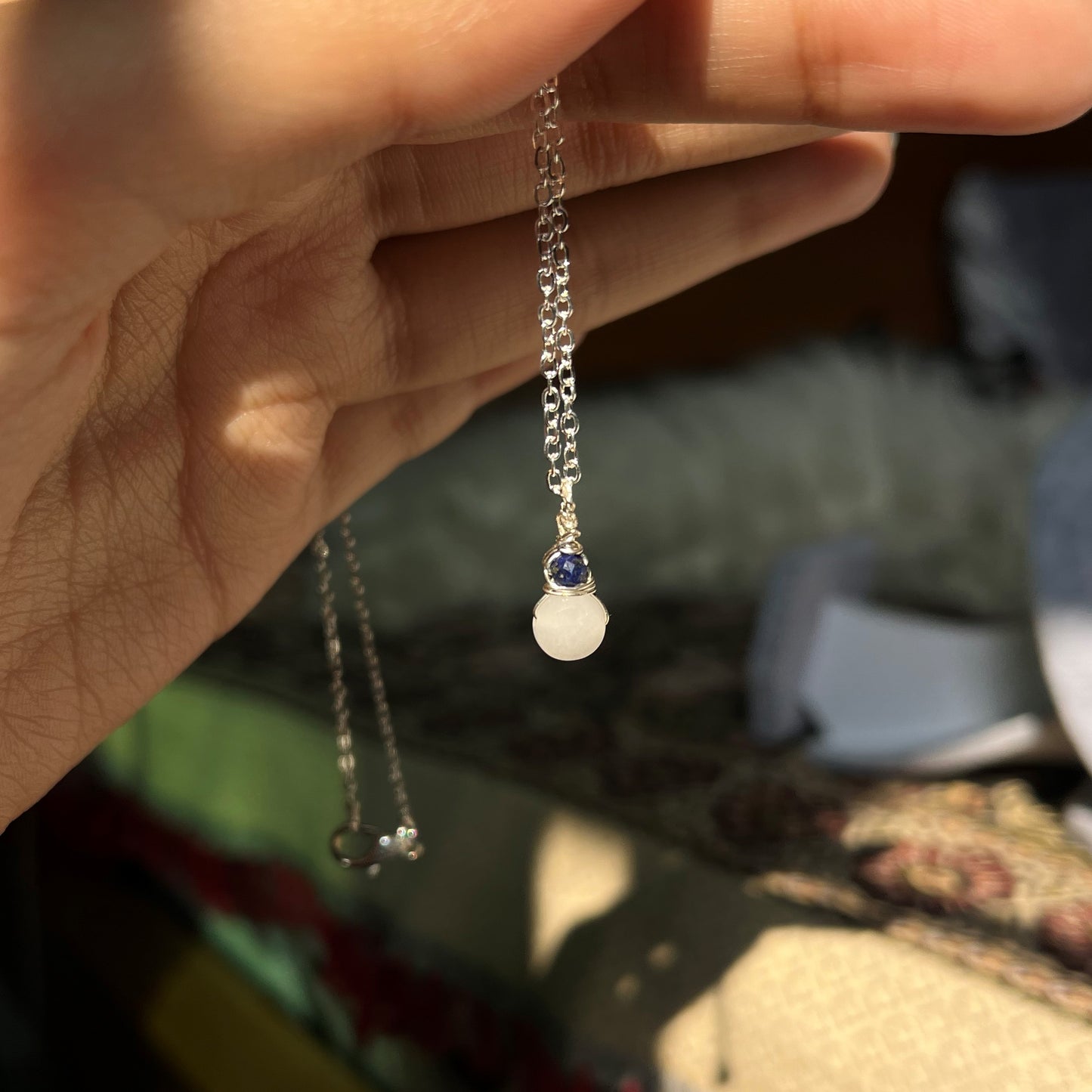 Rose Quartz - Lapis Lazuli - Faceted - Stone - Pendant