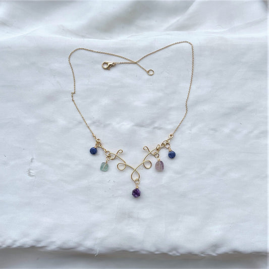 ELENA - Gold-plated Stone Necklace