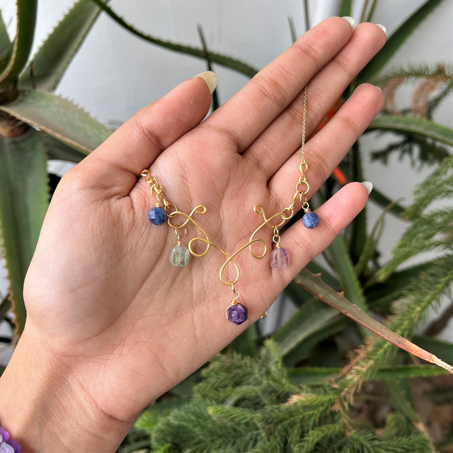 ELENA - Gold-plated Stone Necklace