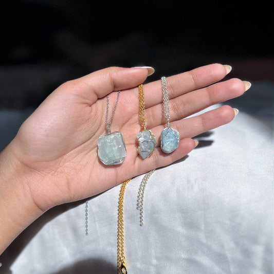 Aquamarine - Raw - Stone - Pendants Collection