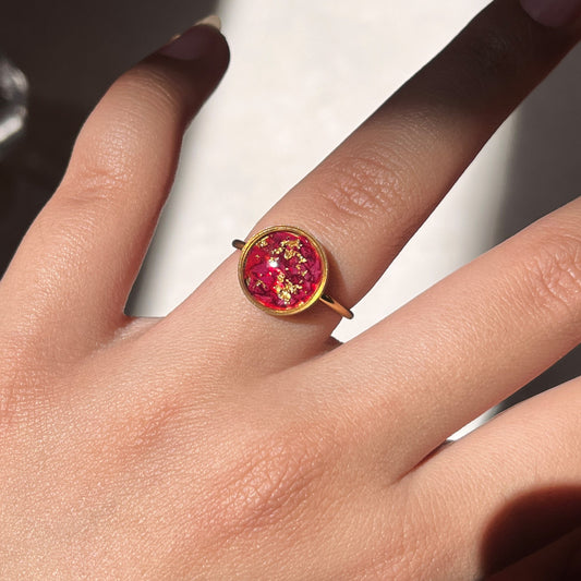 Rose - Floral - Resin - Ring