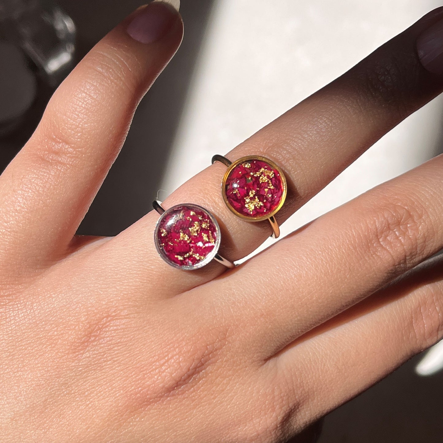 Rose - Floral - Resin - Ring