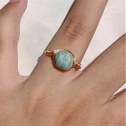 Amazonite - Tumbled - Stone Ring