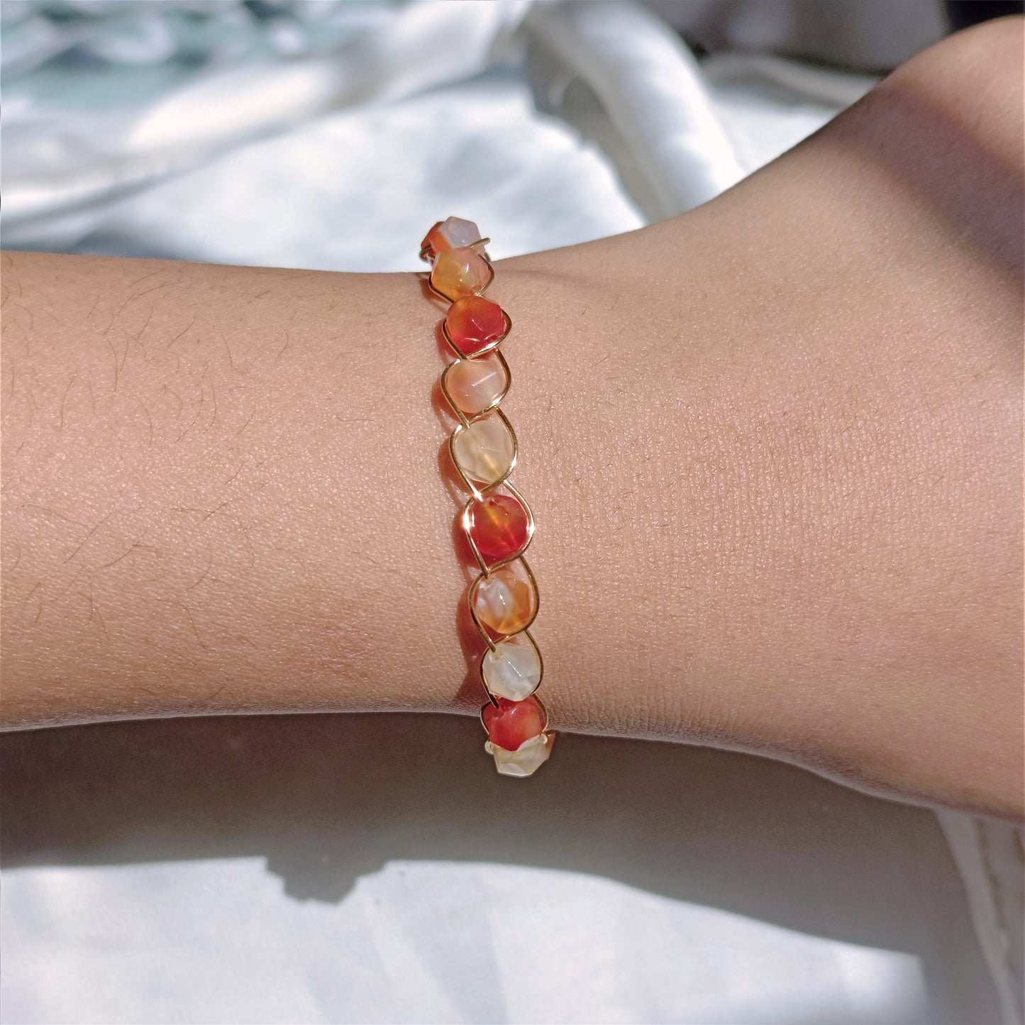 Carnelian - Braided - Stone - Bracelet!