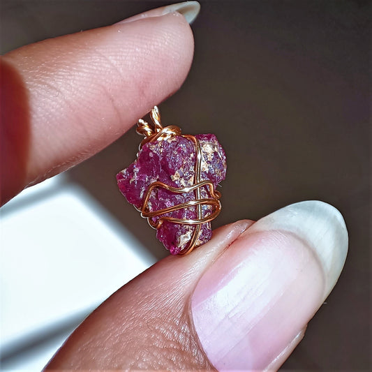 Ruby - Mozambique - High Grade - Raw - Pendant