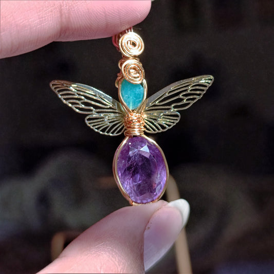 Amethyst & Amazonite - Fairy Necklace