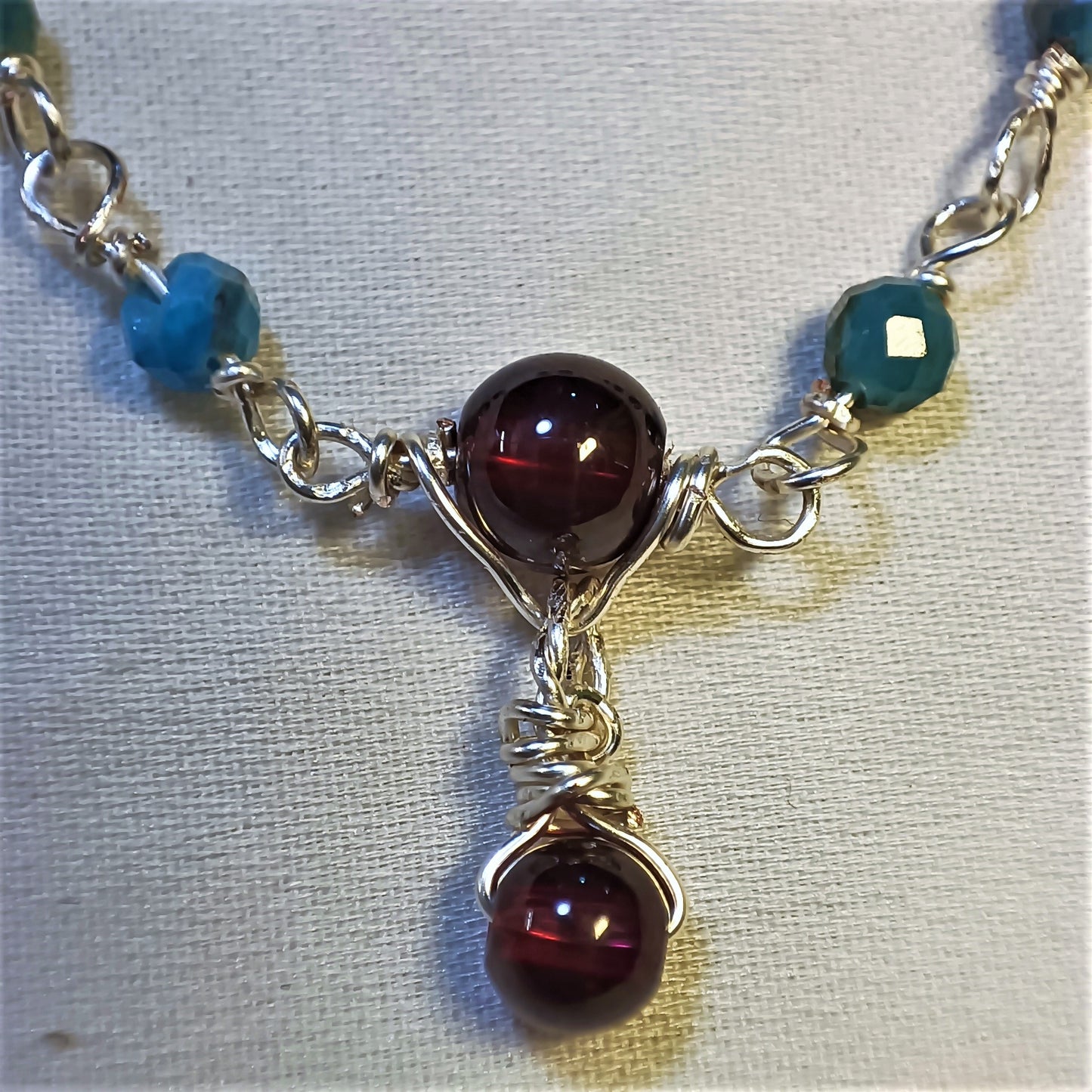 Sapphire - Garnet - Stone - Earrings - Necklace