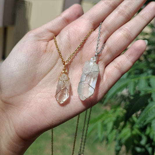 Clear Quartz - Raw - Stone - Pendants - Collection