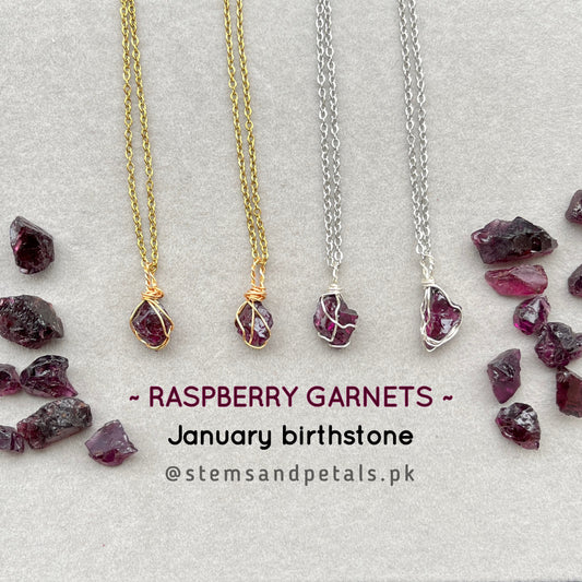 Raspberry Garnet - Freestyle - Raw - Stone Pendant