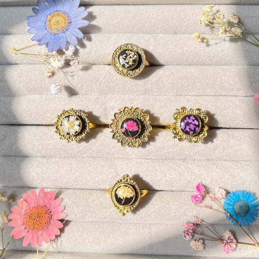 Vintage Floral - Resin Rings - Collection