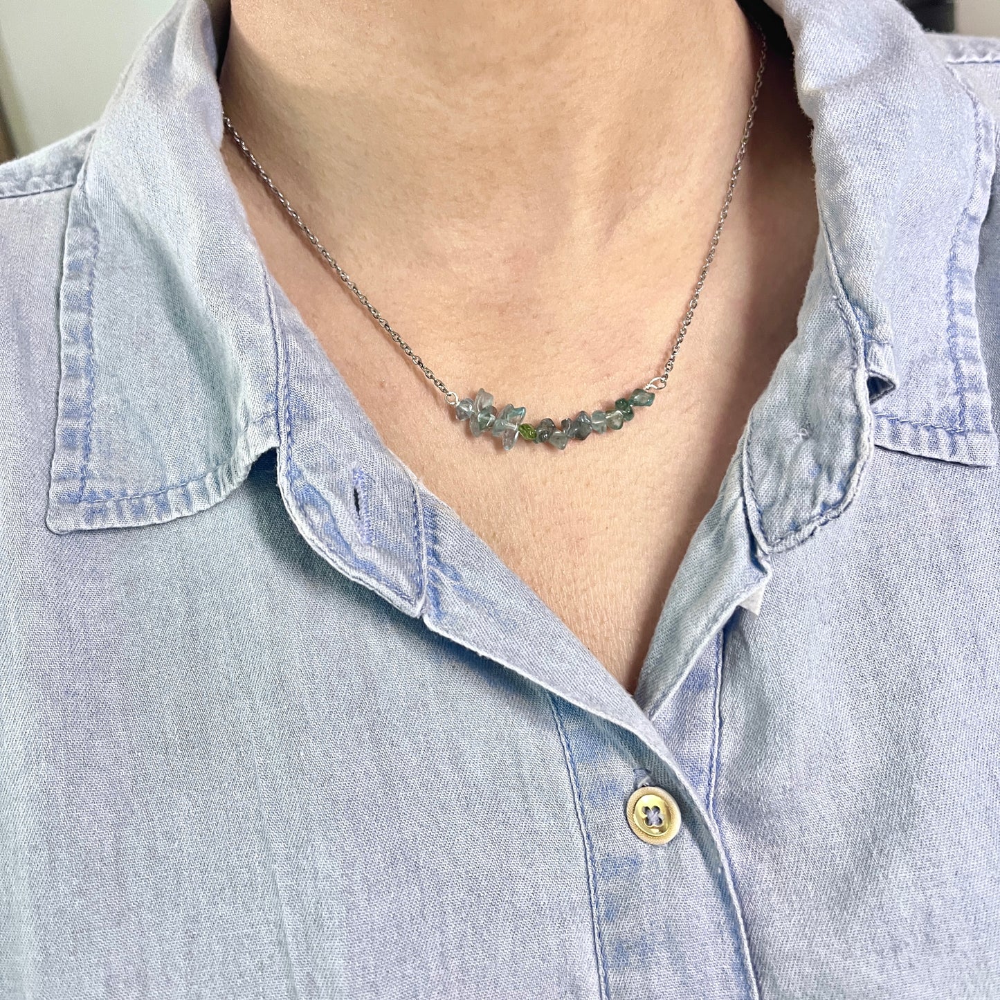 Blue Fluorite Stone - Chip - Necklace