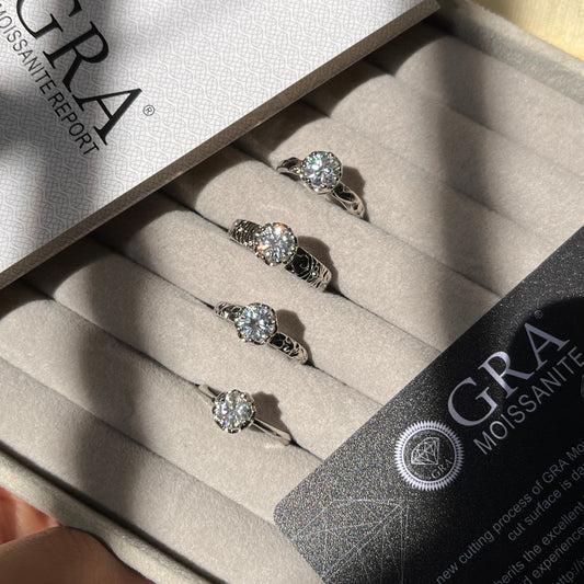 GRA Moissanite - Silver 925 - Stone Rings