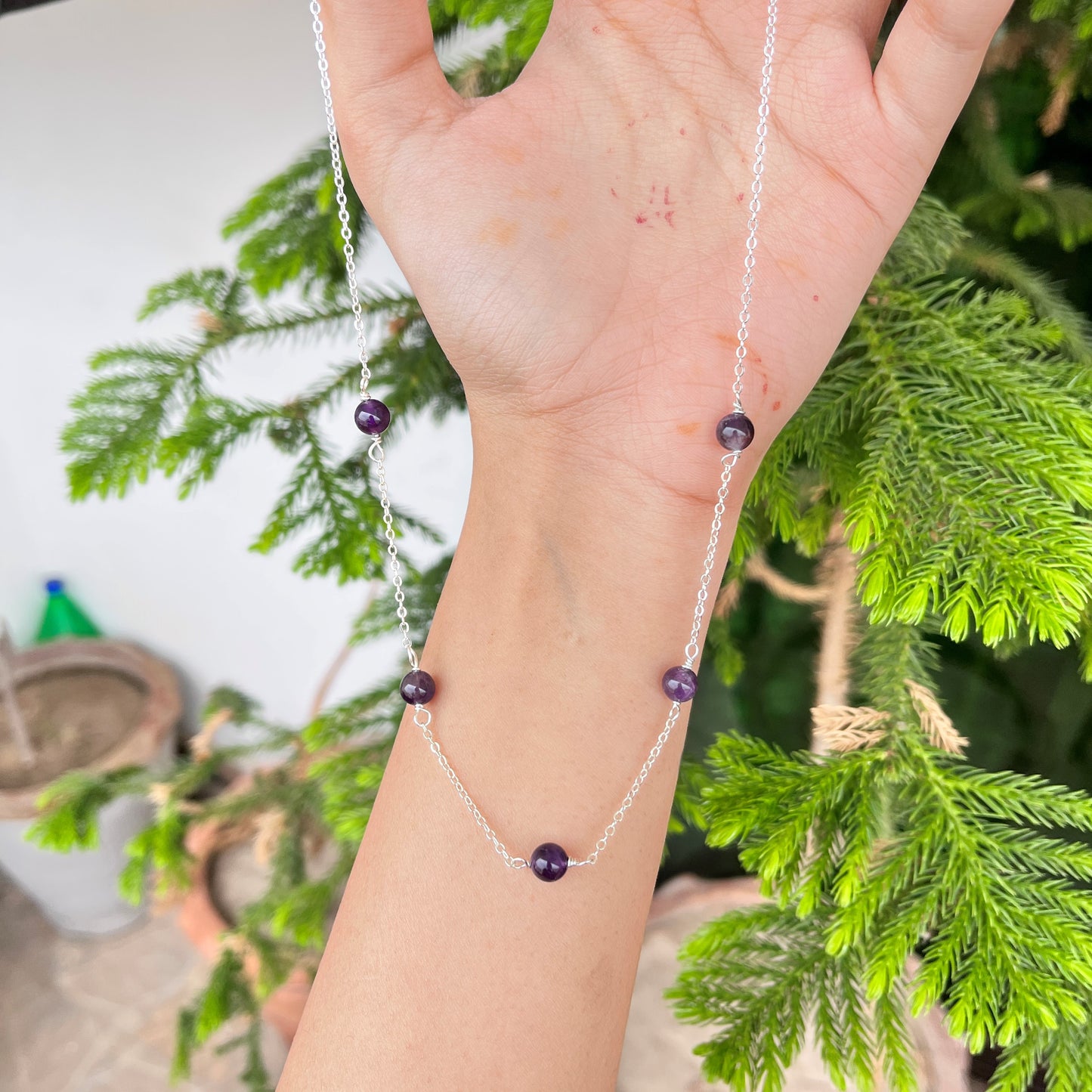 Amethyst - Tumbled - Stone - Jewelry Set