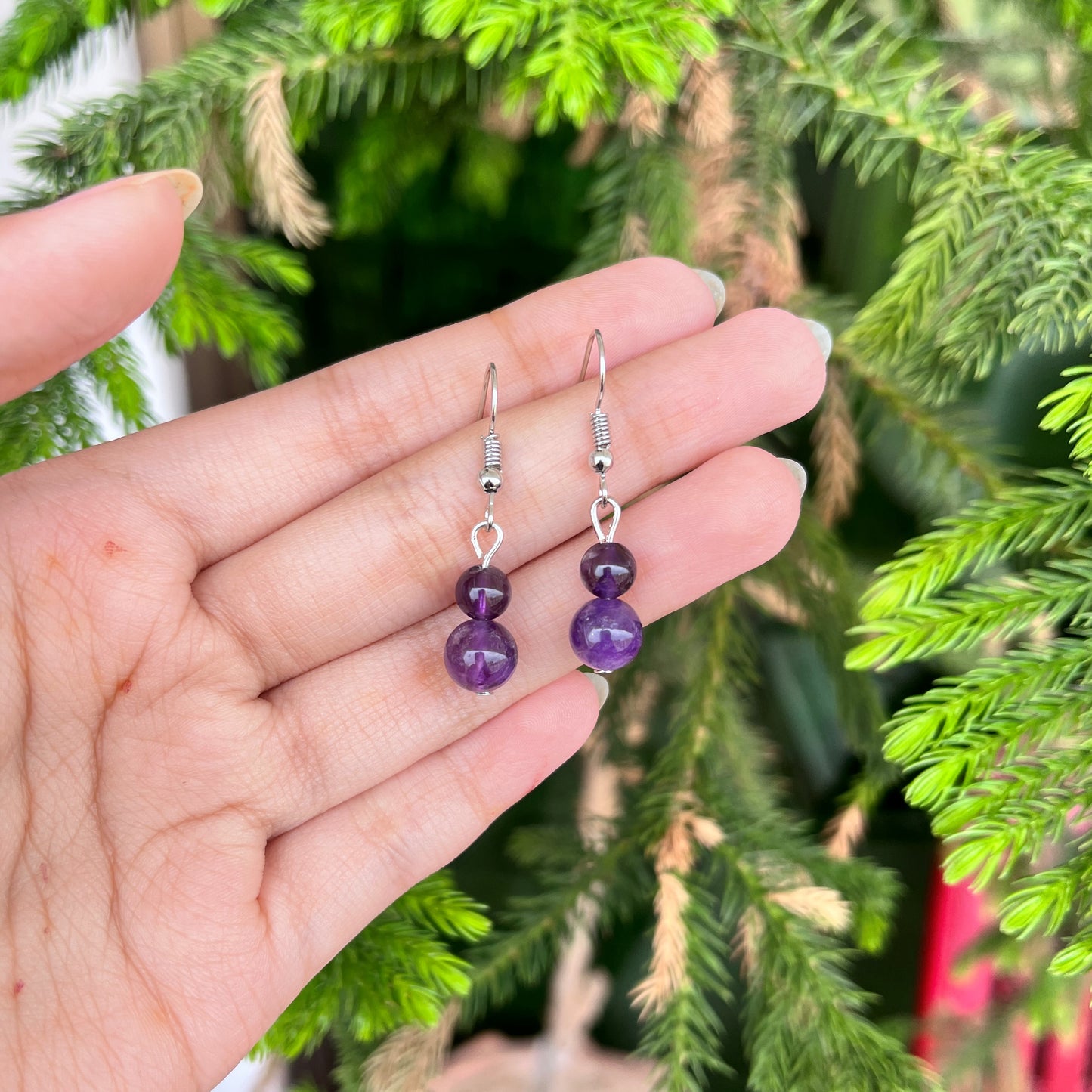 Amethyst - Tumbled - Stone - Jewelry Set