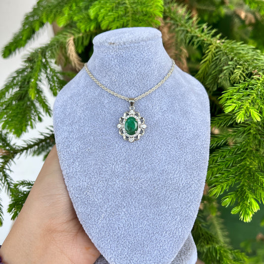 Cleo - Emerald - 925 Silver - Stone - Pendant