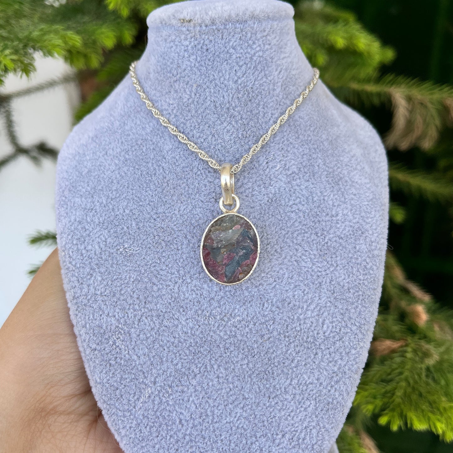 Elsa - Mixed Stone - 925 Silver - Stone - Pendant